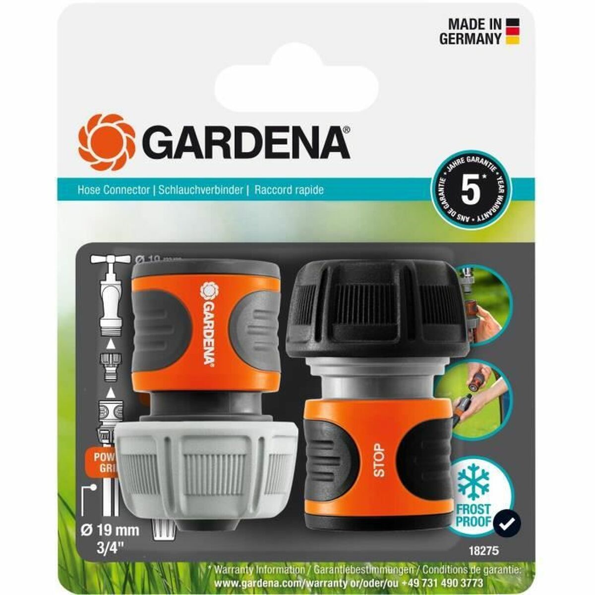 Slanganslutning Gardena Aquastop 18275-20 2 antal
