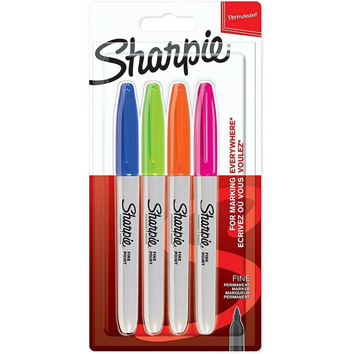 Tuschpennor Sharpie 4 Delar Multicolour (3 antal) - 2