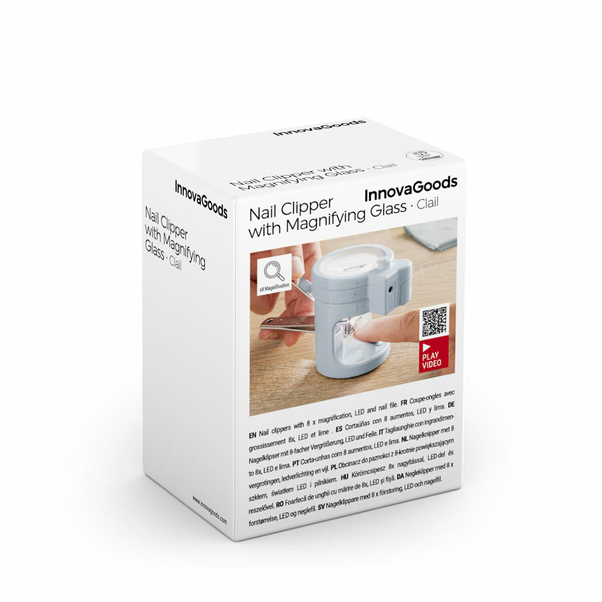 Nagelklippare med LED-ljus, förstoringsglas och fil Clail InnovaGoods - 2