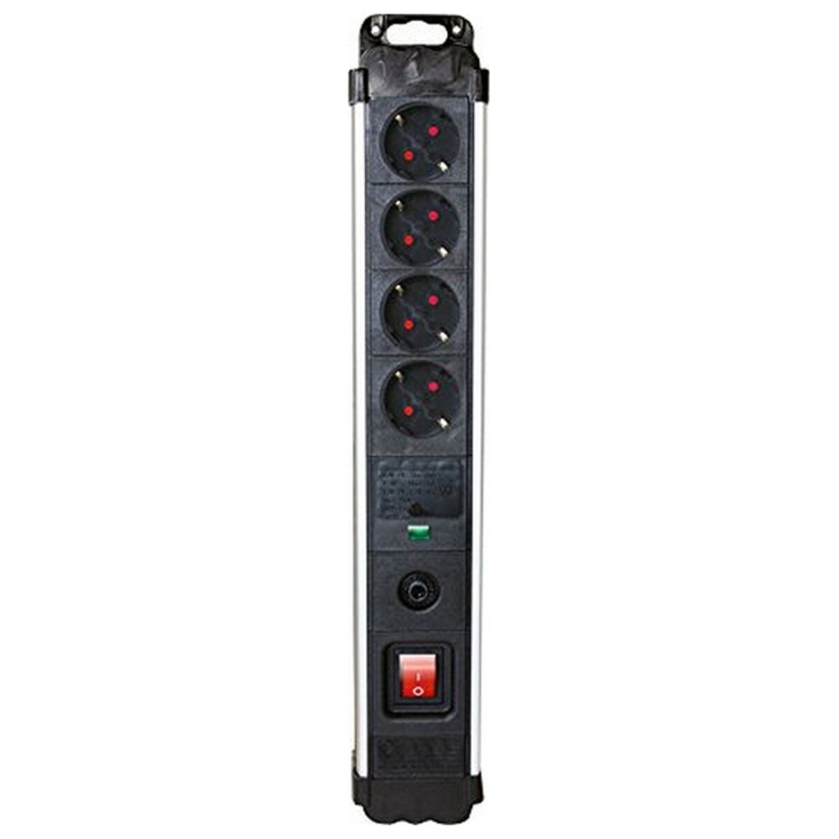 Ellist 4 Tomas-uttag med brytare Silver Electronics 49644 3680W Svart - 3