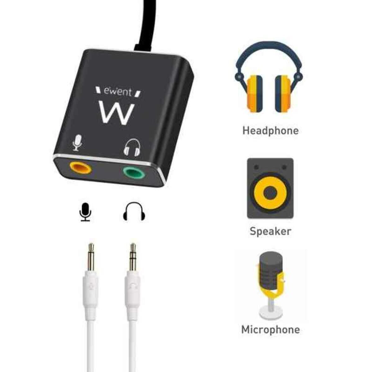 Audio Jack Adapter Ewent EC1645 USB C 15 cm - 3