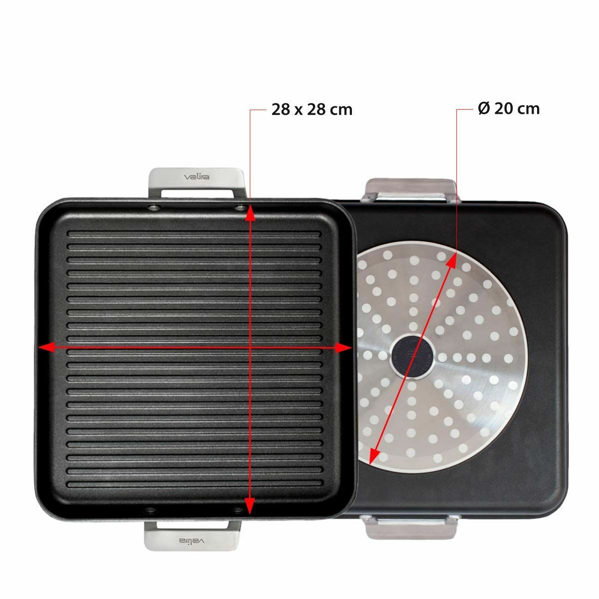 Barbecue Valira 4652/25 28 x 28 cm 25 x 28 cm Svart Metall Aluminium Ø 28 cm - 3