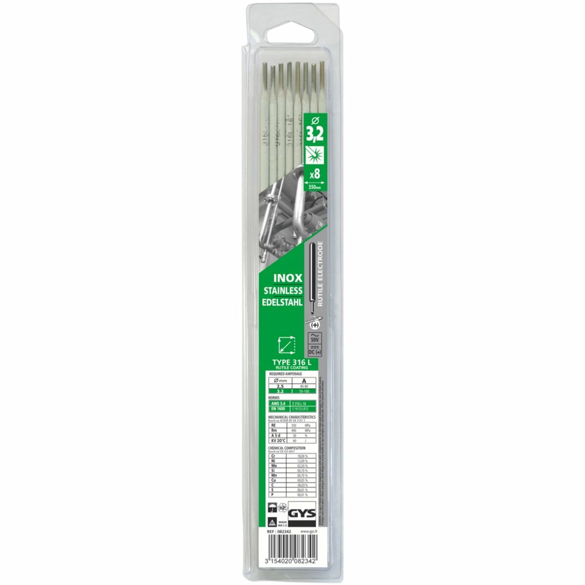 Elektroder Abratools Ø 3,2 mm Rostfritt stål 316 L - 2