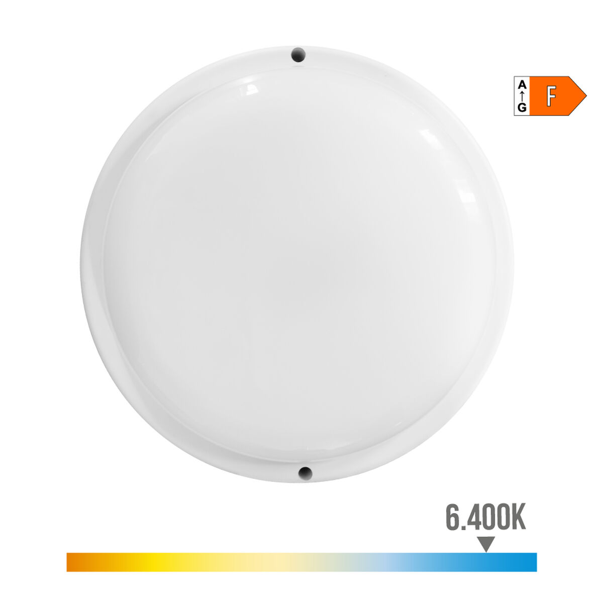 Vägglykta EDM 32447 Vit Plast F 18 W 120 W 1820 Lm Rörelsesensor Ljussensor Rund (6400 K) - 2