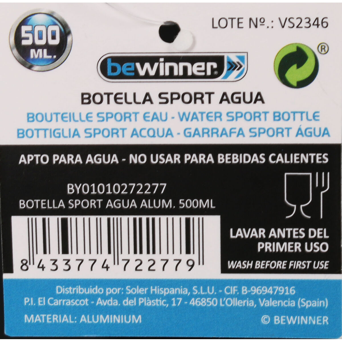 Termoflaskan Bewinner Aluminium 500 ml 6,5 x 21 cm (12 antal) - 7