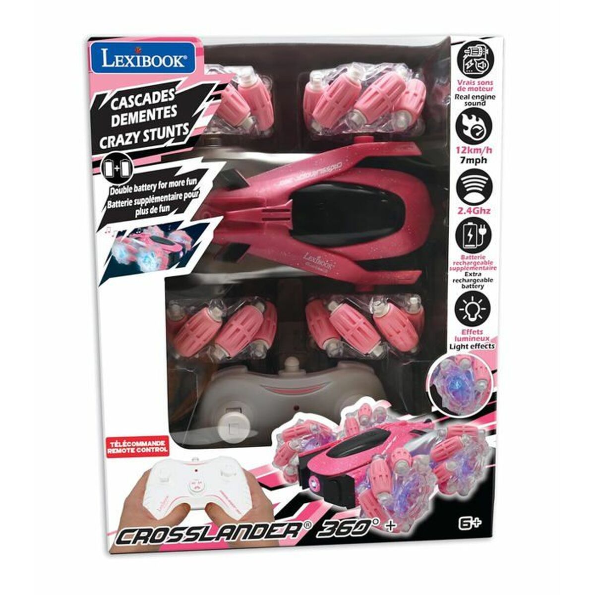 Radiostyrd bil Lexibook Crosslander 360 Rosa/Svart - 5