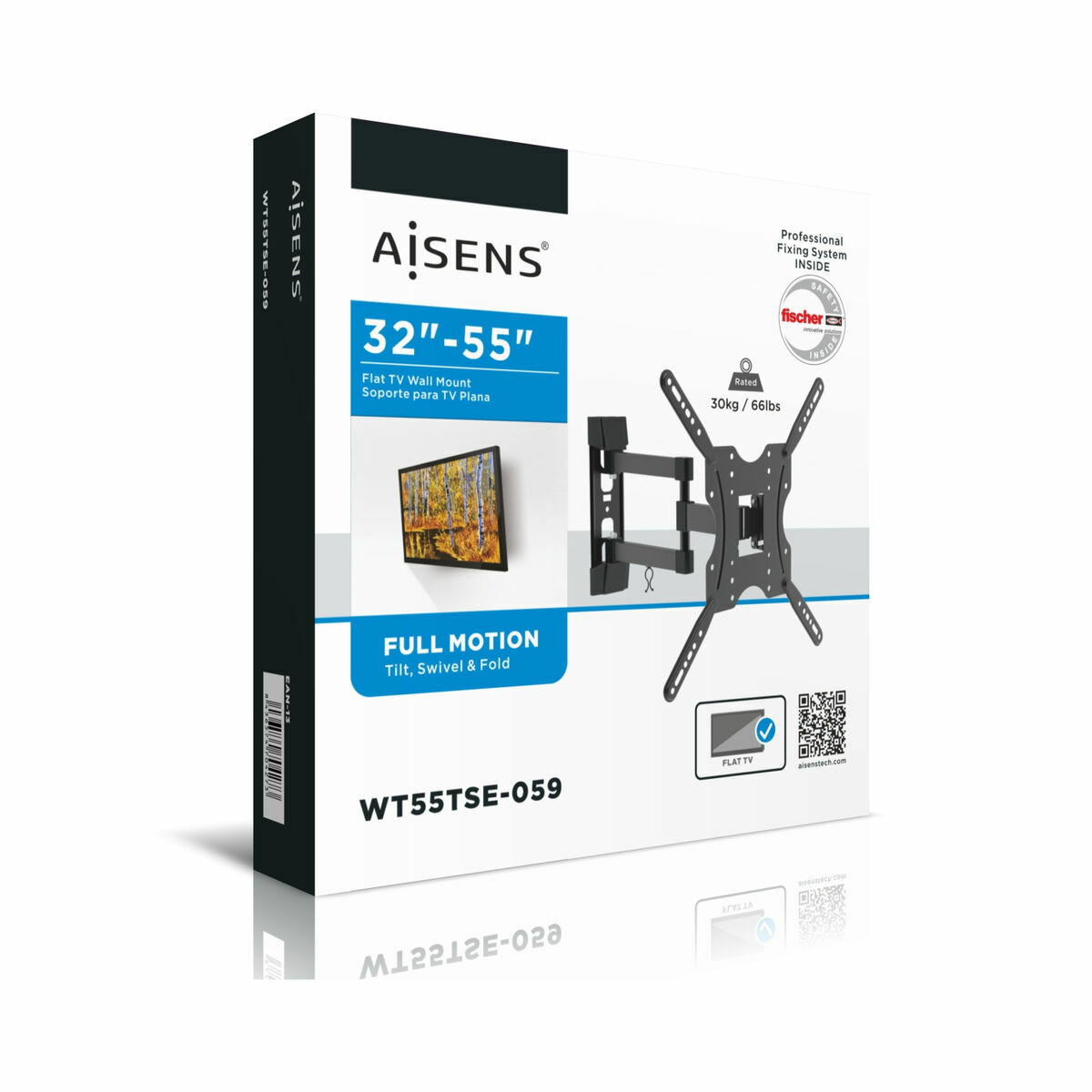 Vägghållare Aisens ECO Roterbar Justerbar Television Monitor Svart - 5