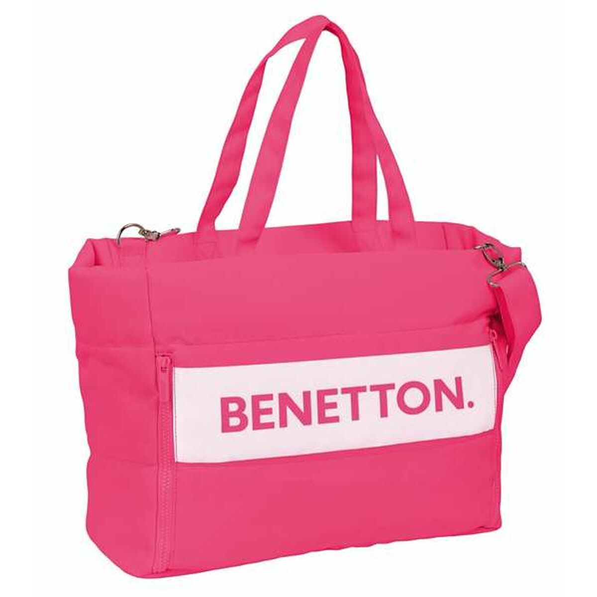 Väska med ficka för bärbar dator Benetton Fuchsia 54 x 31 x 17 cm
