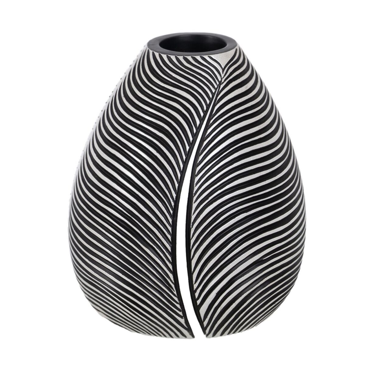 Vas Vit Svart Polyresin 17,5 x 17,5 x 20,5 cm