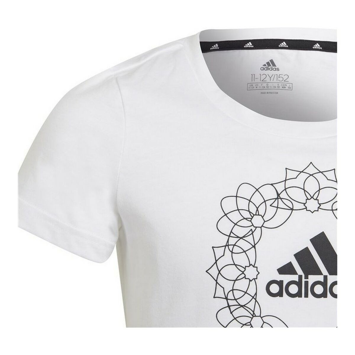 Barn T-shirt med kortärm Adidas Graphic Vit - 3
