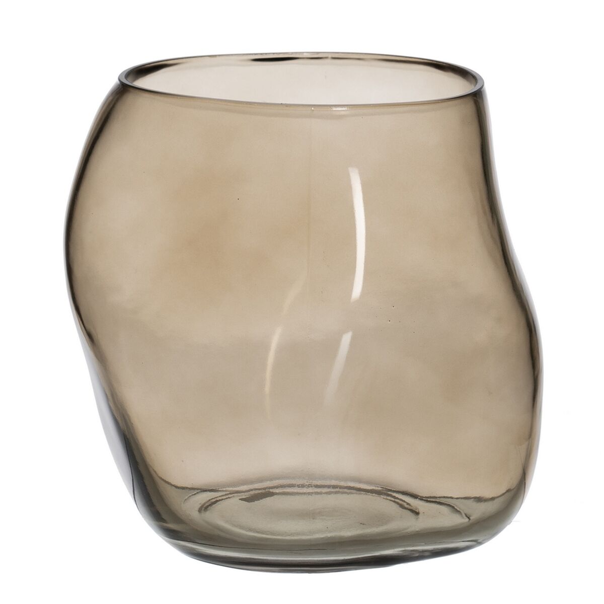 Vas Beige-brun (taupe) Glas 18,5 x 19,5 x 19,5 cm