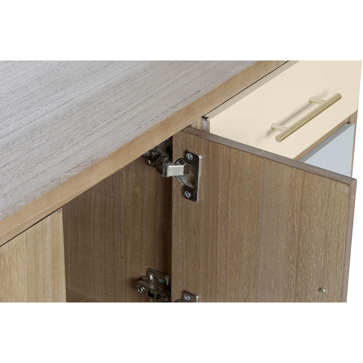 TV-möbler DKD Home Decor Grå Kräm Metall Paulowniaträ (90 x 34 x 66.5 cm) - 7