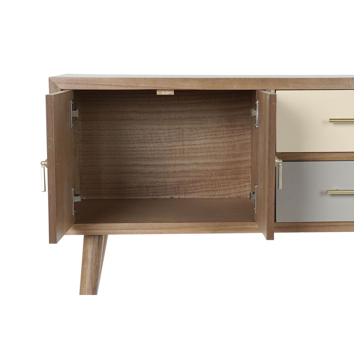 TV-möbler DKD Home Decor Grå Kräm Metall Paulowniaträ (90 x 34 x 66.5 cm) - 8