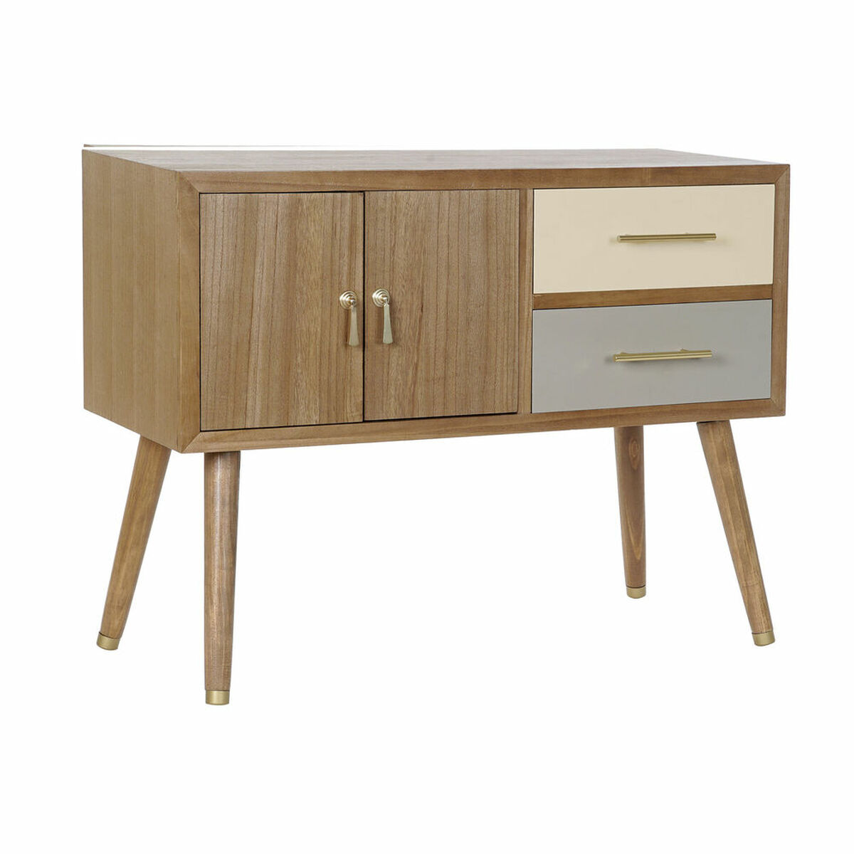 TV-möbler DKD Home Decor Grå Kräm Metall Paulowniaträ (90 x 34 x 66.5 cm) - 5