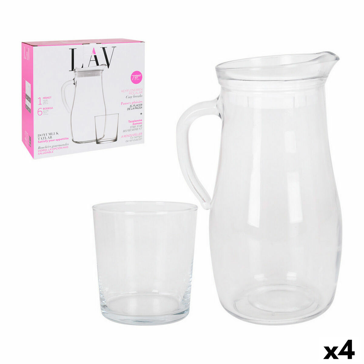 Set med kanna och glas LAV Kanna Glas (7 Delar) (4 antal) (7 pcs)