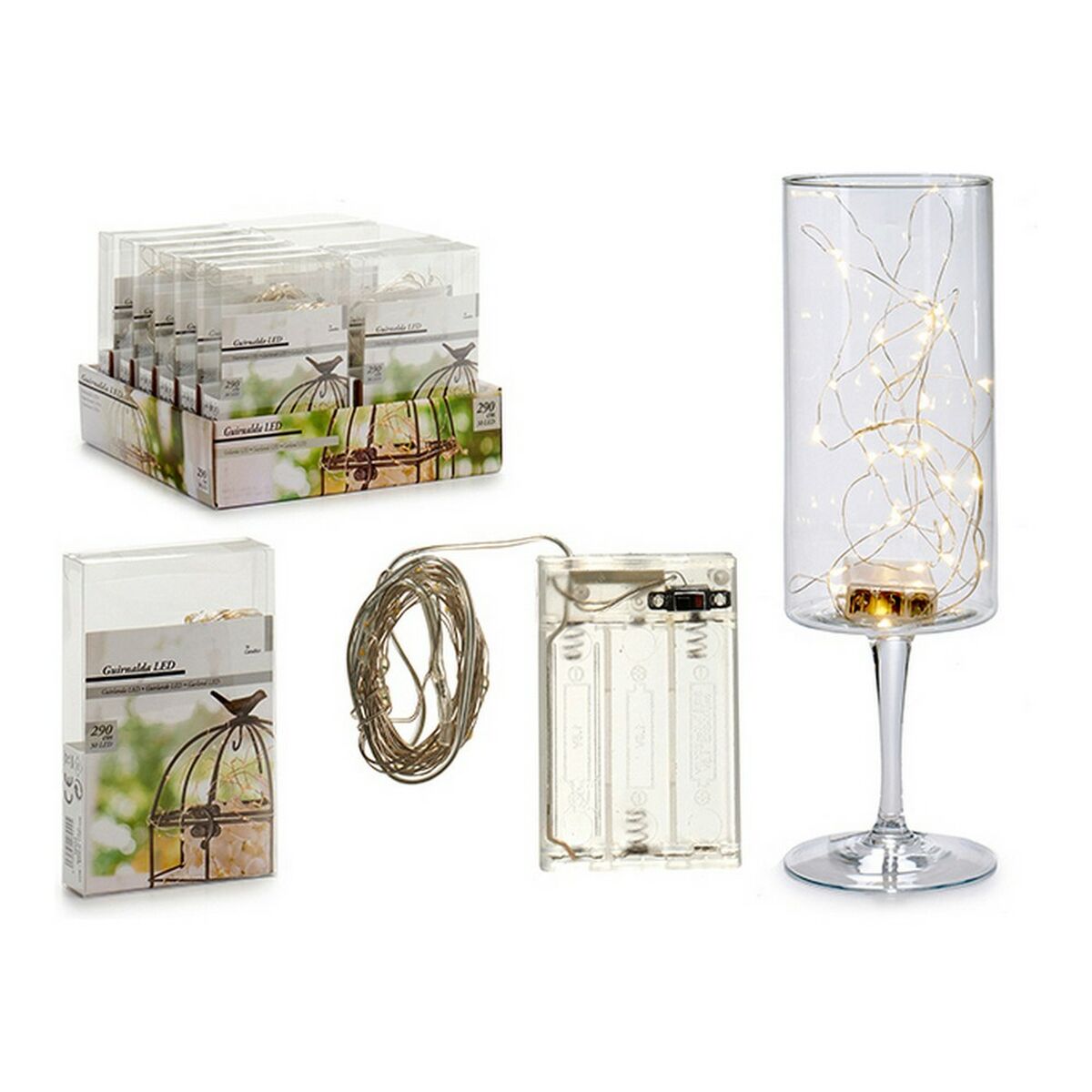 LED-krans Gift Decor Transparent 8 x 2 x 12 cm