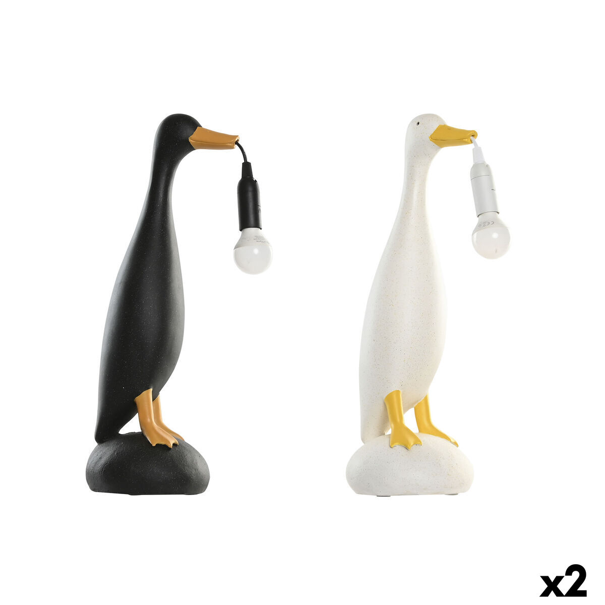 Bordslampa Home ESPRIT Gul Vit Svart 25 W 220 V (2 antal) - 4