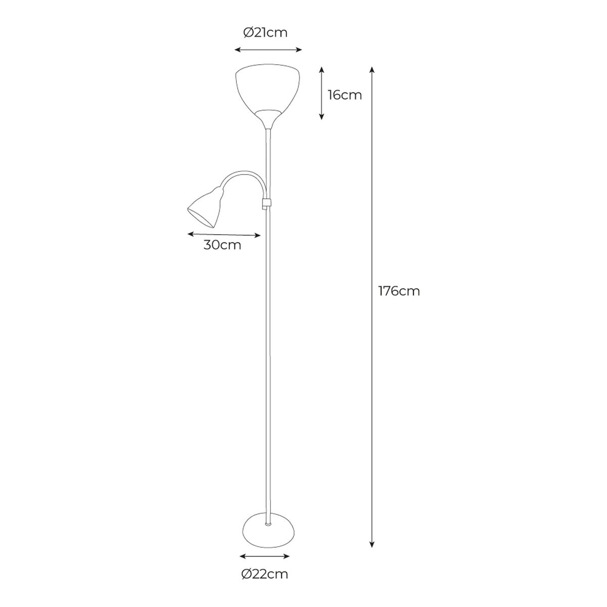 Golvlampa EDM 30010 Boston Silvrig 60 W 220-240 V 176 cm - 5