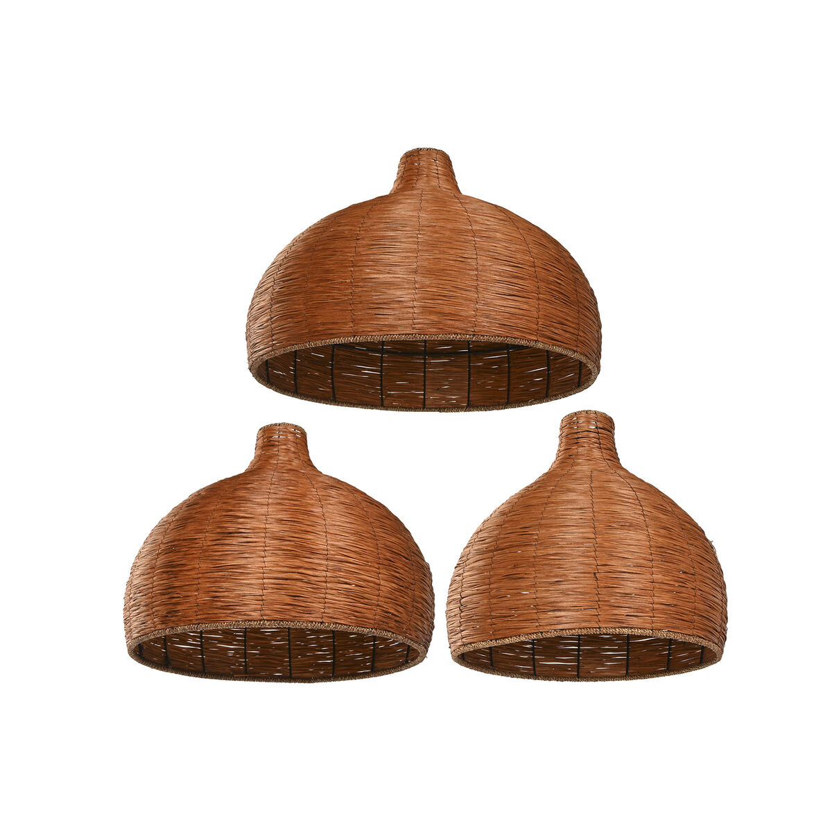 Lampskärm Home ESPRIT Mörkbrun 70 x 70 x 50 cm (3 Delar) - 3