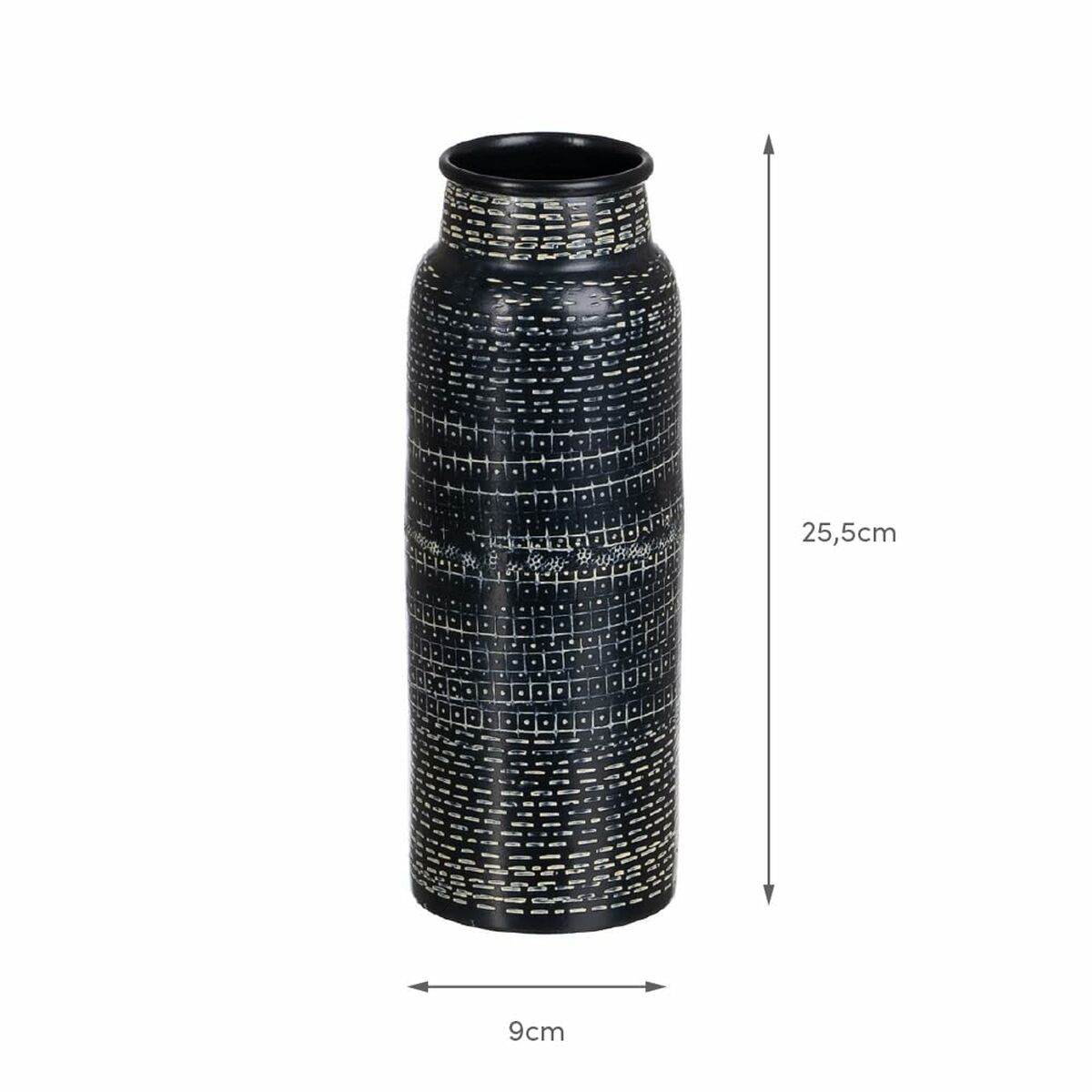 Vas Svart Aluminium 9 x 9 x 25,5 cm - 2