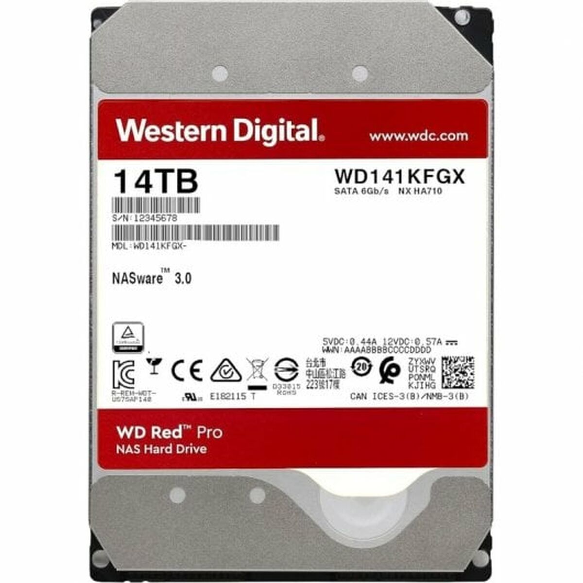 Hårddisk Western Digital Red Pro WD142KFGX 3,5" 14 TB - 2