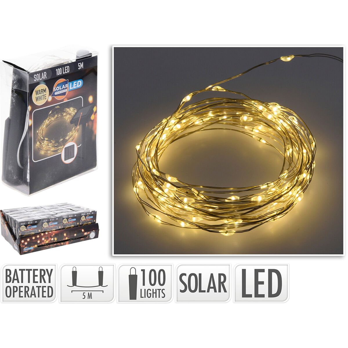 LED-krans Lifetime 7 m Varmvit 2 m Sol - 3