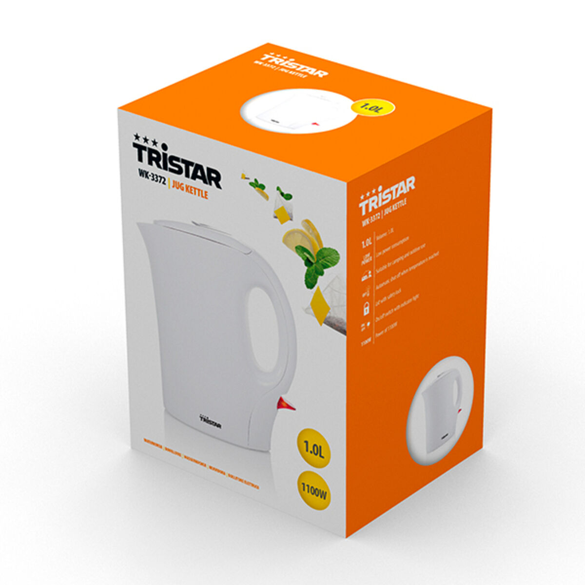 Vattenkokare Tristar Jarra Hervidora Vit Plast 1100 W 1 L - 5
