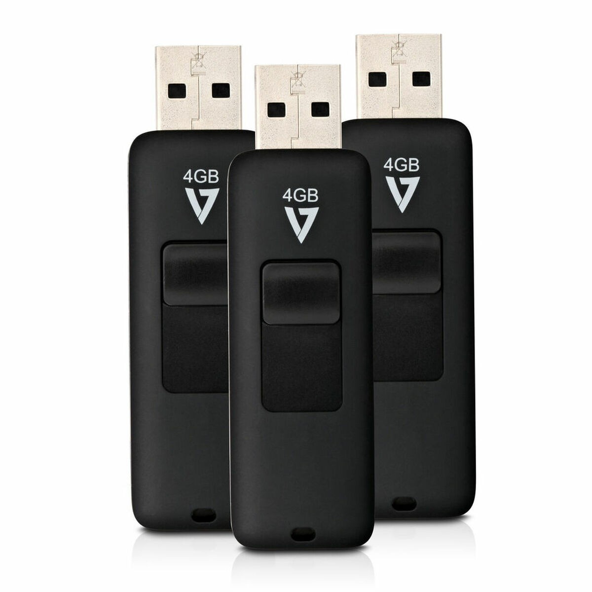Micro-SD Minneskort med Adapter V7 VF24GAR-3PK-3E 4 GB Svart - 2