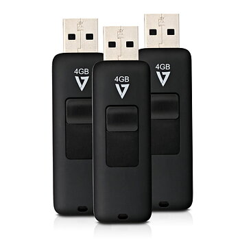 Micro-SD Minneskort med Adapter V7 VF24GAR-3PK-3E 4 GB Svart