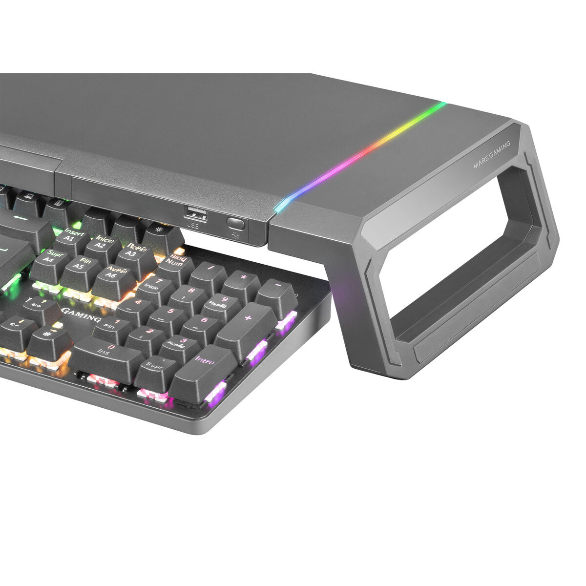 Bordfäste för Skärm Mars Gaming MGSONE Svart LED RGB (1 antal) - 3
