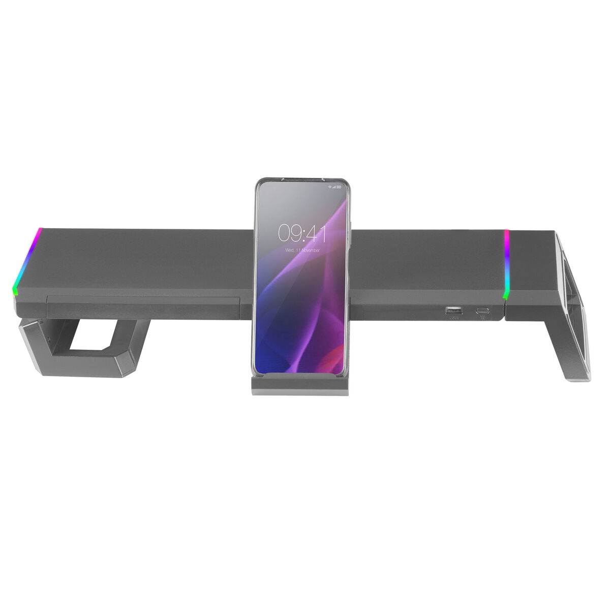 Bordfäste för Skärm Mars Gaming MGSONE Svart LED RGB (1 antal) - 4