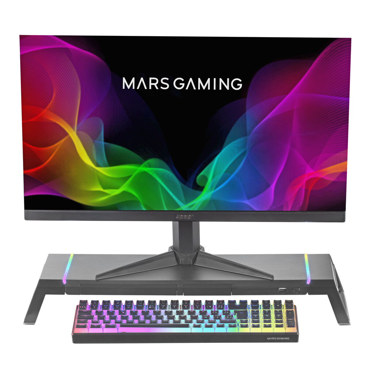 Bordfäste för Skärm Mars Gaming MGSONE Svart LED RGB (1 antal) - 2