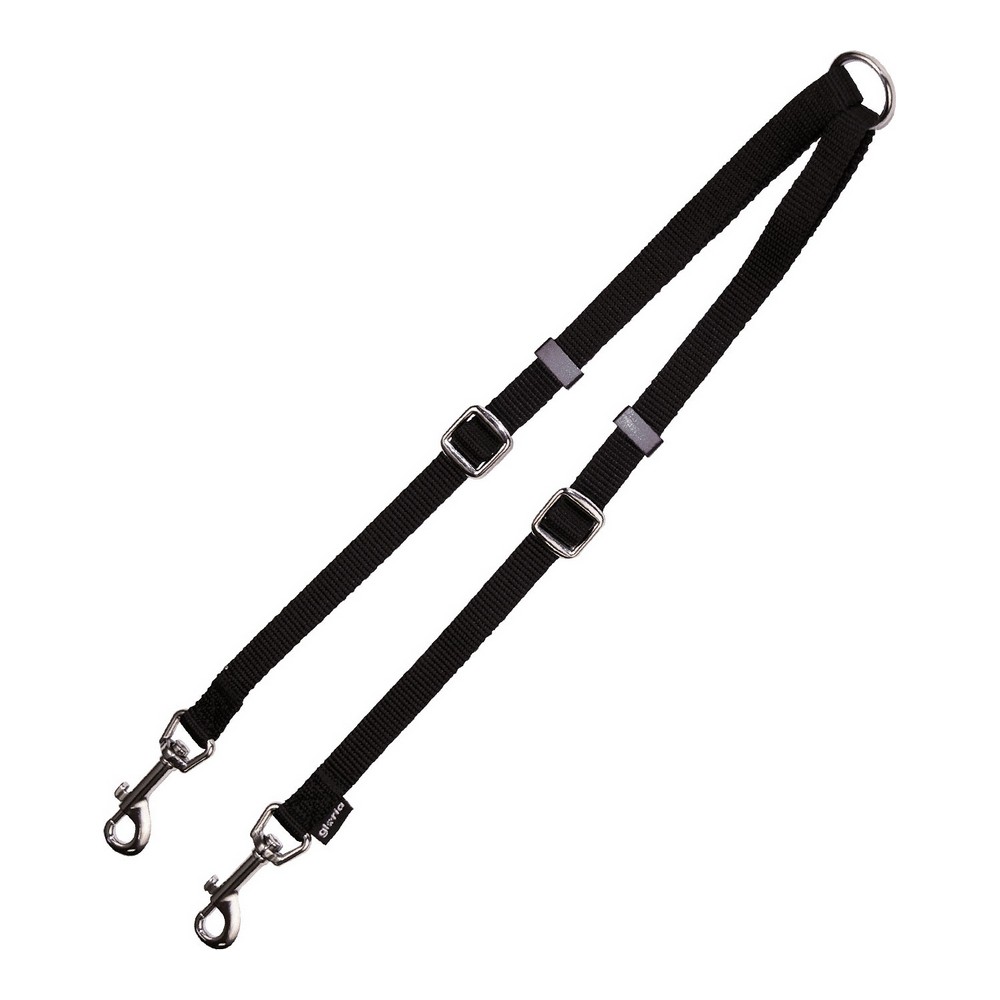 Koppling för 2-hundsledning Gloria Svart (1.6 x 35-56 cm) (1.6 x 35-56 cm) - 2