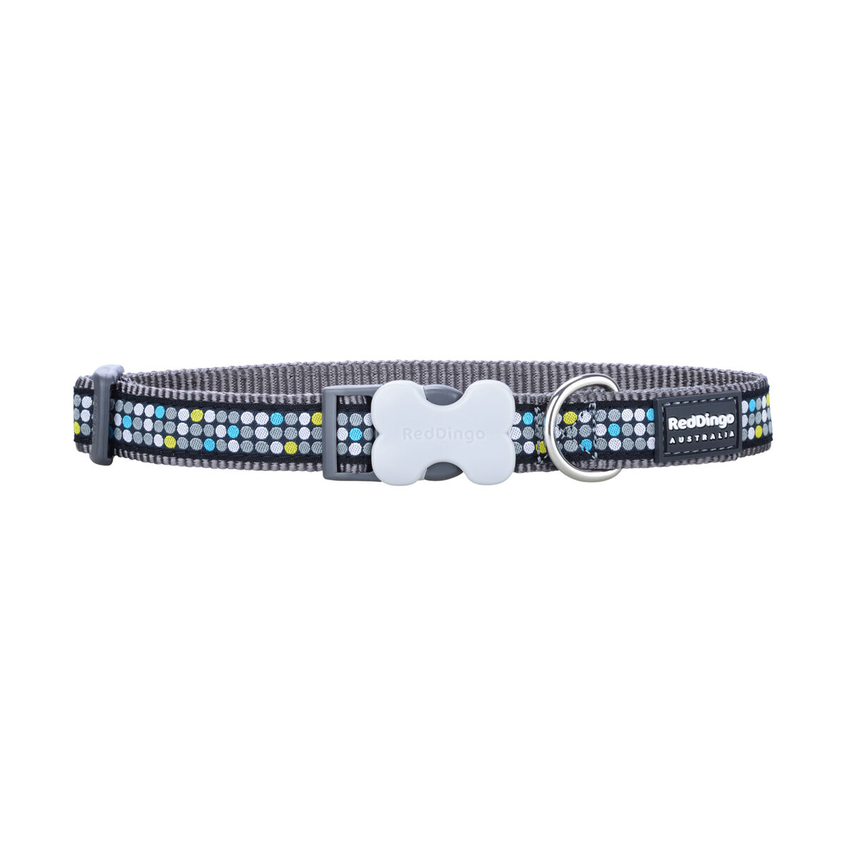 Hundhalsband Red Dingo STYLE MODERN ON COOL GREY 31-47 cm - 3