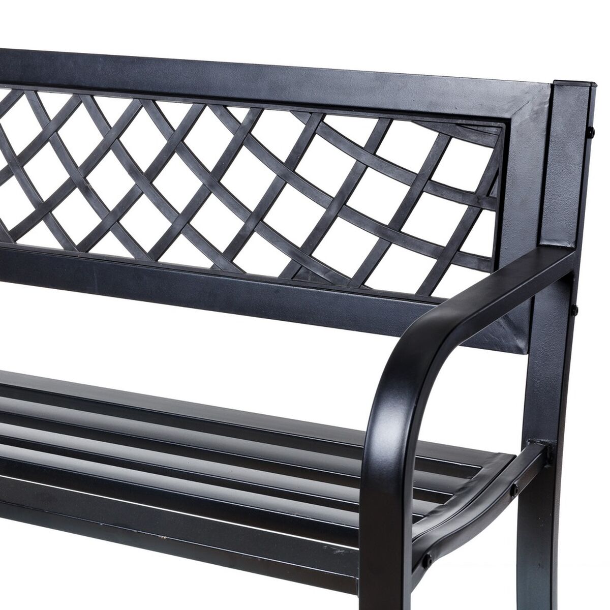 Bänk Viko 115 x 51 x 74 cm Svart Stål Trädgård - 2
