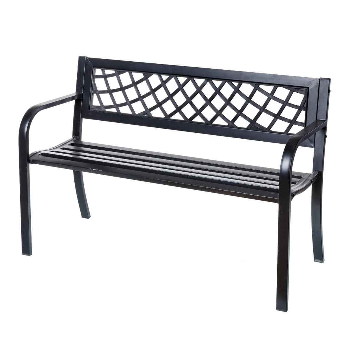 Bänk Viko 115 x 51 x 74 cm Svart Stål Trädgård