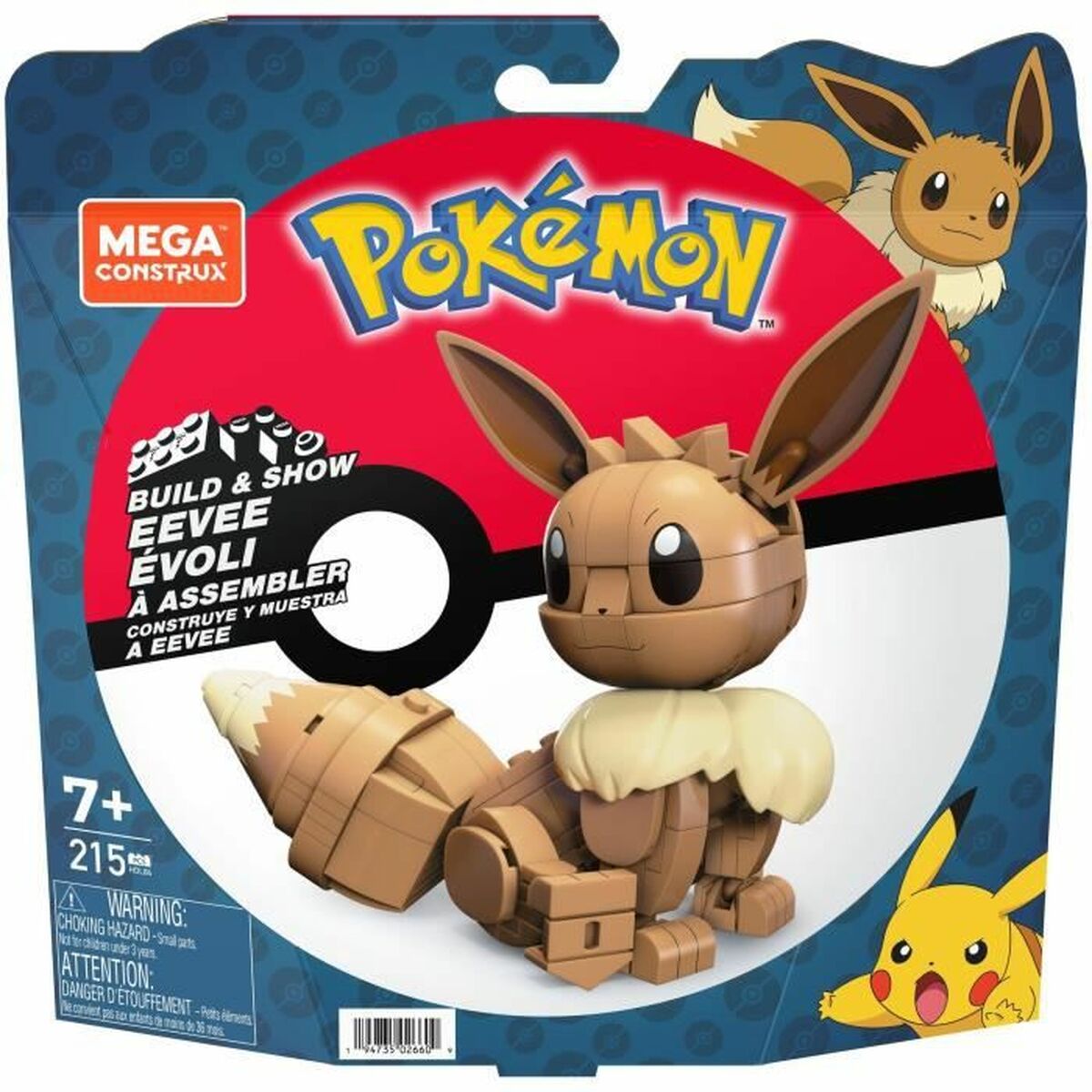 Ledad figur Mega Construx  Eevee Medium + 7 år 215 Delar