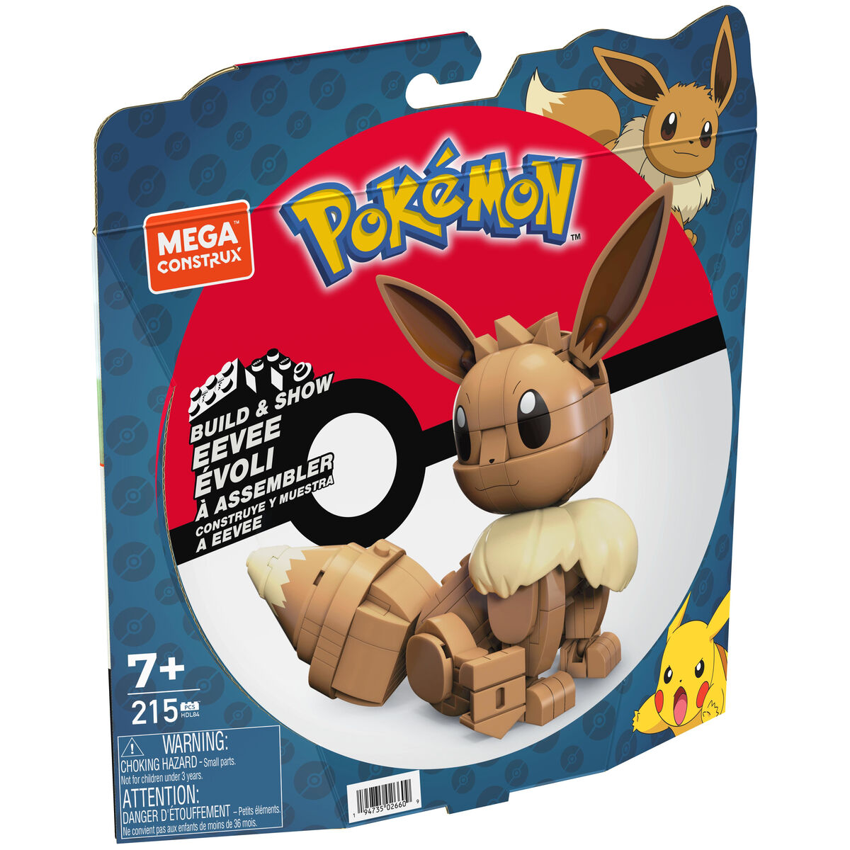 Ledad figur Mega Construx  Eevee Medium + 7 år 215 Delar - 8