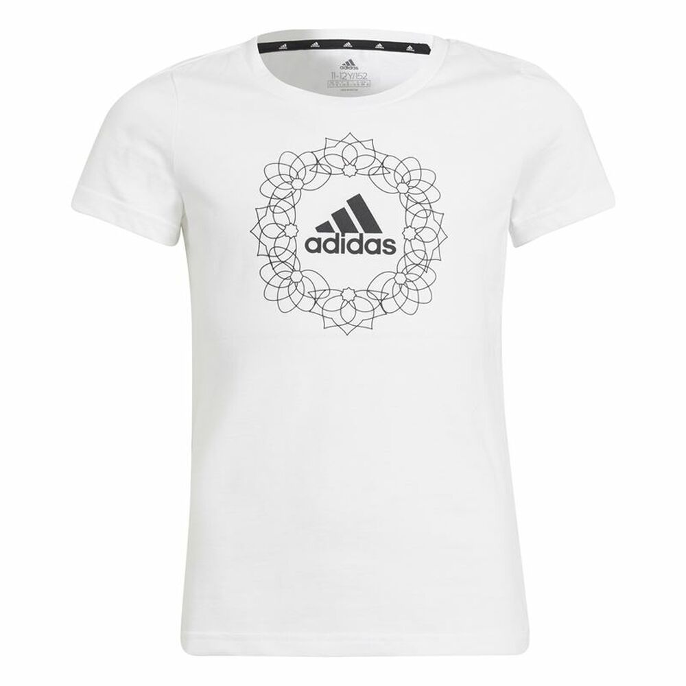 Barn T-shirt med kortärm Adidas Graphic Vit