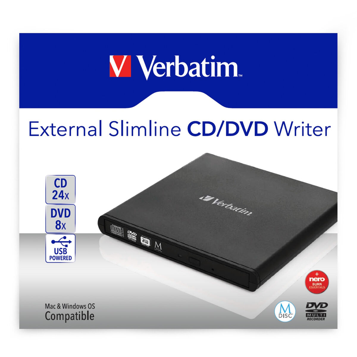 Extern inspelare Verbatim Slimline CD/DVD 24x - 3