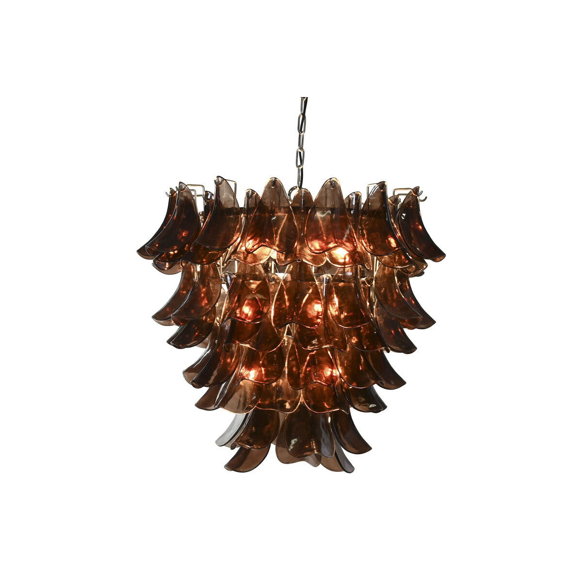 Taklampa Home ESPRIT Brun Silvrig Glas Stål 25 W 80 x 80 x 80 cm - 2