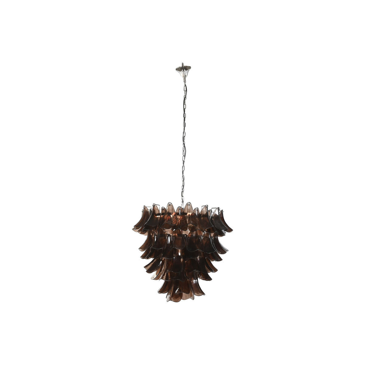 Taklampa Home ESPRIT Brun Silvrig Glas Stål 25 W 80 x 80 x 80 cm