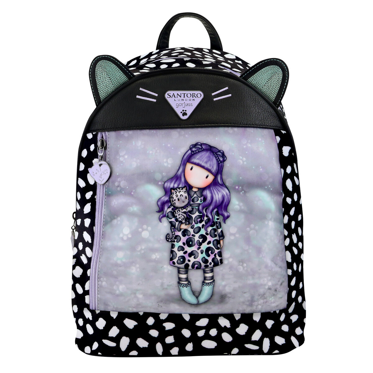 Ryggsäck Casual Gorjuss Smitten kitten Svart Vit (25,5 x 31 x 10 cm) - 4