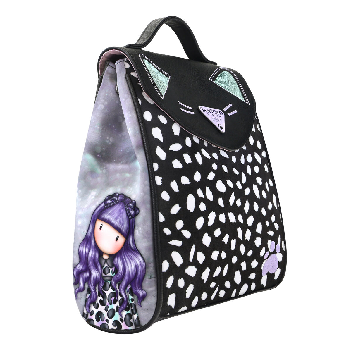 Ryggsäck Casual Gorjuss Smitten kitten Svart Vit (23 x 11 x 27 cm) - 2