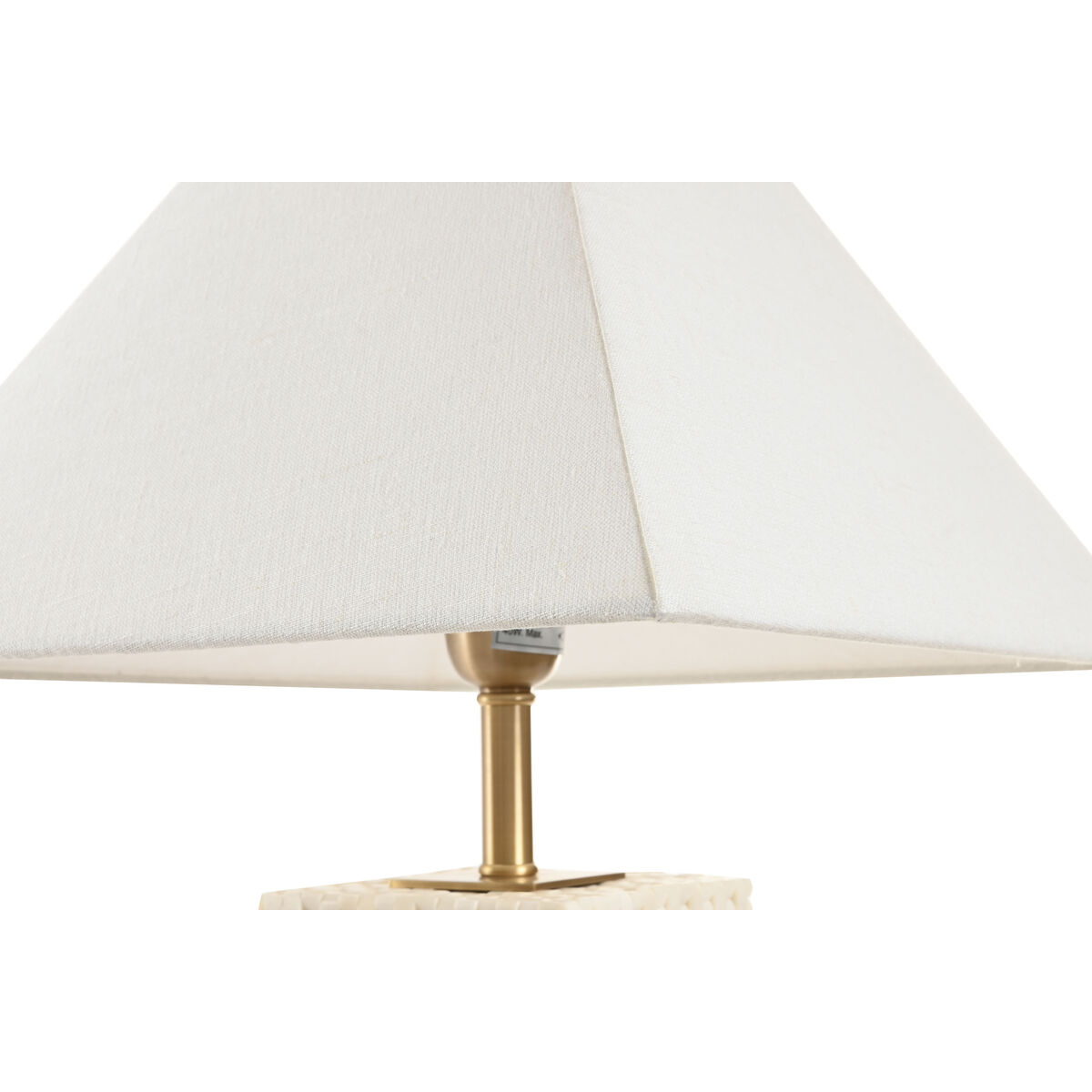 Bordslampa Home ESPRIT Vit Beige Gyllene 50 W 220 V - 3