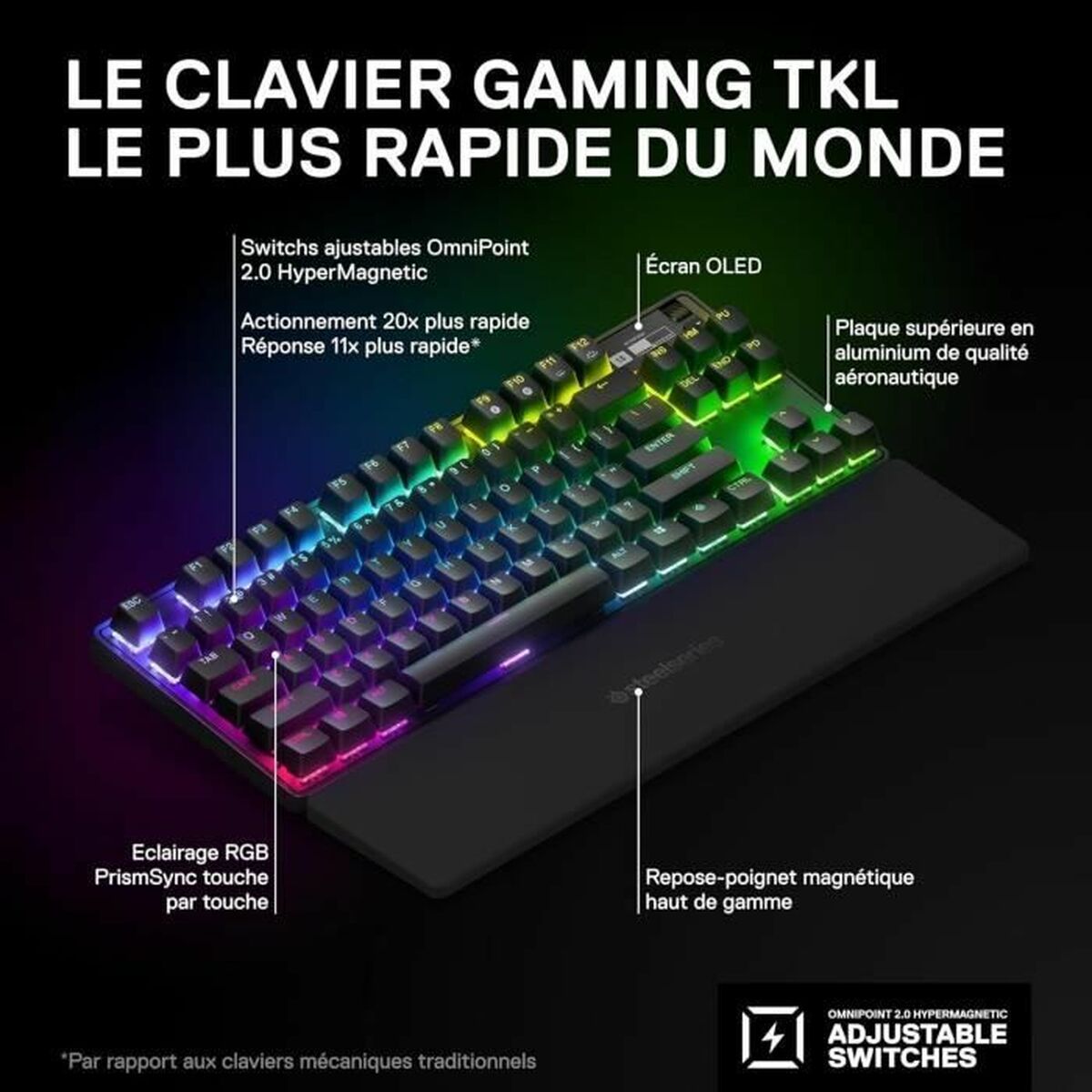 Bluetooth Tangentbord SteelSeries 64869 Svart Franska AZERTY - 2