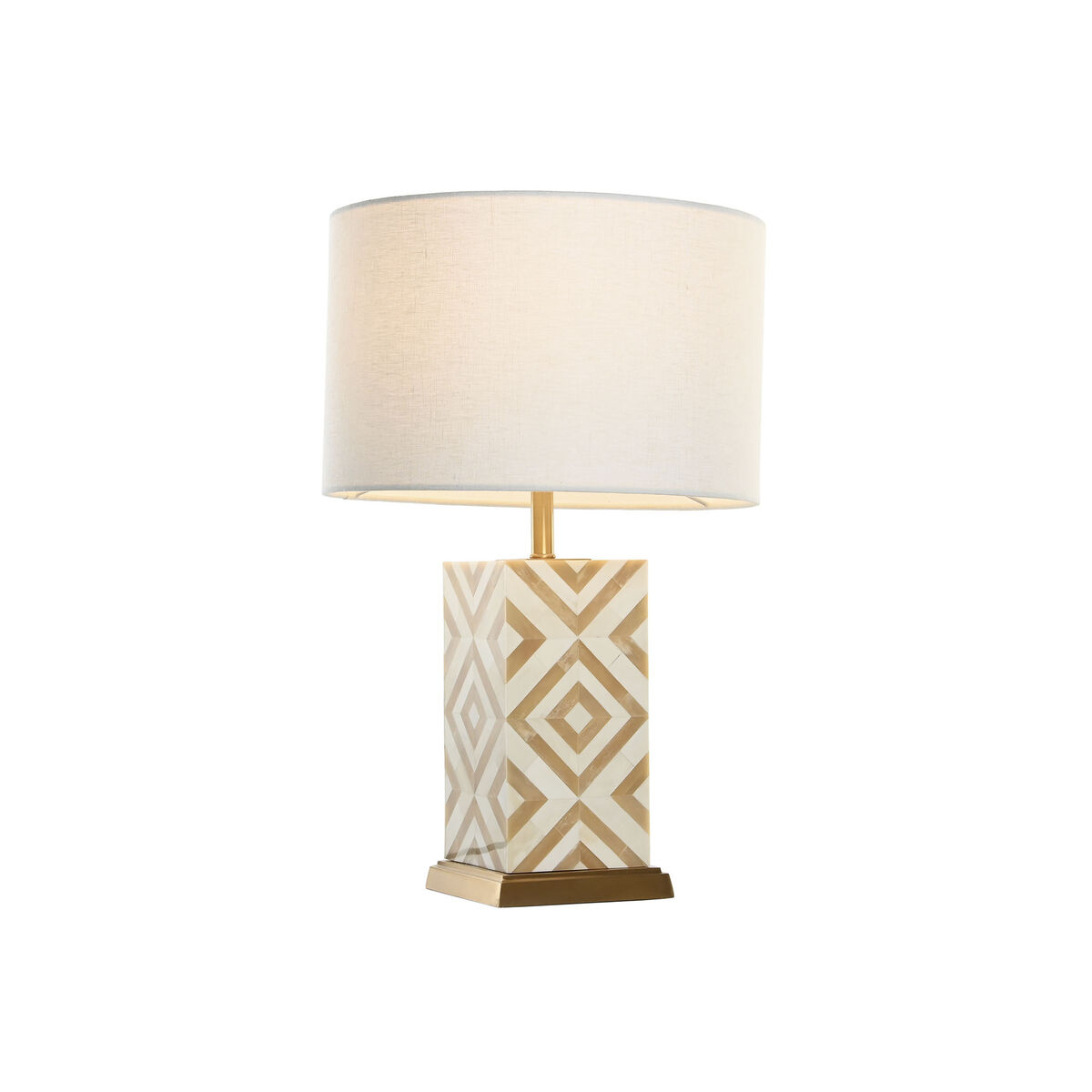 Bordslampa Home ESPRIT Vit Beige Gyllene 50 W 220 V - 2