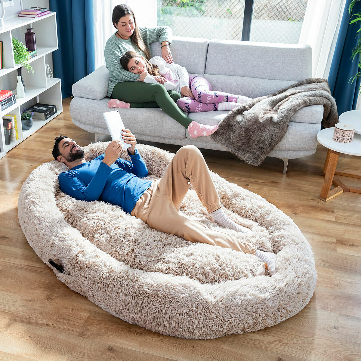 Hundsäng för människor | Human Dog Bed XXL InnovaGoods Beige - 14