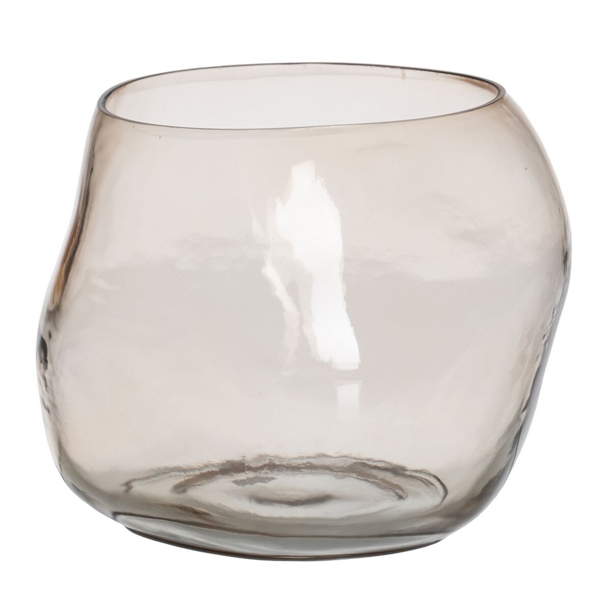 Vas Beige-brun (taupe) Glas 18 x 18 x 14,5 cm
