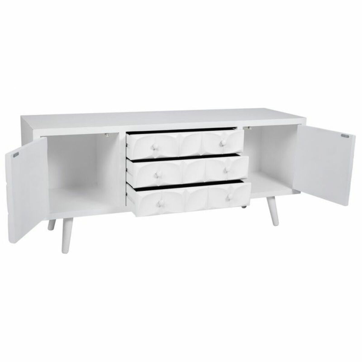 Flerfunktionslådor Alexandra House Living Vit Granträ Trä MDF 43 x 58 x 136 cm - 3